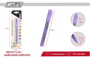plumón de Acrílicos  fluorescente morado