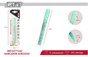 plumón de Acrílicos  fluorescente verde claro