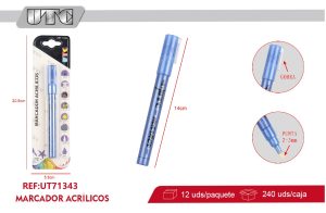 plumón de Acrílicos  fluorescente azul