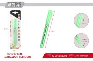 plumón de Acrílicos  fluorescente verde