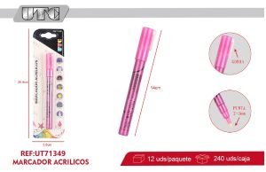 plumón de Acrílicos  fluorescente fucsia