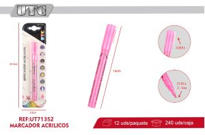 plumón de Acrílicos  fluorescente rosado