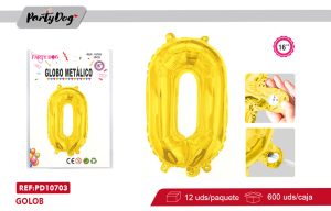 GLOBO METALICO 16″DORADO 0