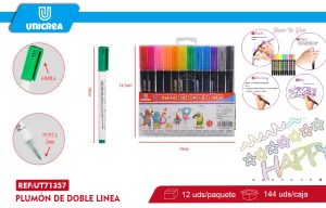 SET Marcadores Rotuladores Mágicos Doble Línea Metalizados 12 COLORES