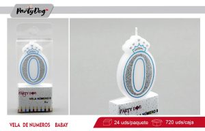VELA BABY CORONA CELESTE DE NUMERO 0