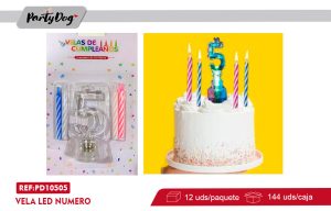 VELA CON LUZ LED NUMERO 5