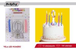 VELA CON LUZ LED NUMERO 0