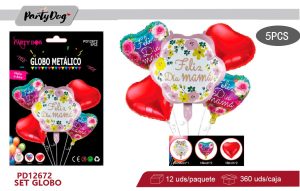 SET DE GLOBOS METALICO DIA MAMA 5PCS