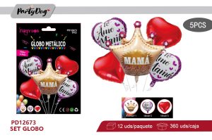SET DE GLOBOS METALICO DIA MAMA 5PCS