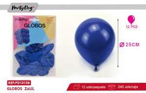 1.5G GLOBOS LATEX AZUL 12PCS 25CM