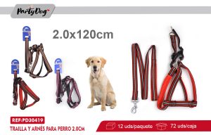 TRAILLA Y ARNÉS PARA PERRO 2.0CM