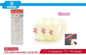 CINTA ADHESIVA ECONOMICA 1.2CM*30M 3PCS