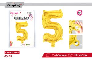 GLOBO METALICO 16″DORADO 5