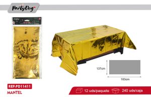 MANTEL  PLASTICO 137*183CM DORADO