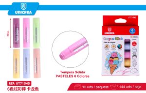 Témpera Sólida PASTELES 6 Colores