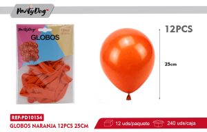 1.5G GLOBOS LATEX NARANJA 12PCS 25CM R10