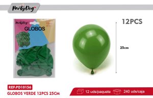1.5G GLOBOS LATEX VERDE OSCURO 12PCS 25CM R10