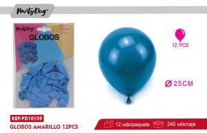 1.5G GLOBOS LATEX CELESTE 12PCS 25CM