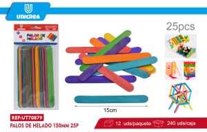 PALOS DE HELADO COLORES 15CM 25PCS