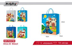BOLSA DE REGALO PRINCIPE S 18X10X23CM X12UNI