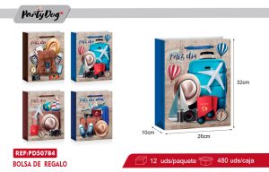 BOLSA DE REGALO HOMBRE M 26X10X32CM X12UNI