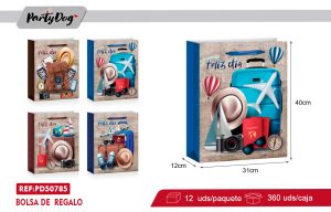 BOLSA DE REGALO HOMBRE L 31X12X40CM X12UNI