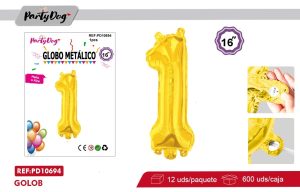 GLOBO METALICO 16″DORADO 1