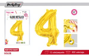 GLOBO METALICO 16″DORADO 4