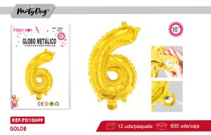 GLOBO METALICO 16″DORADO 6