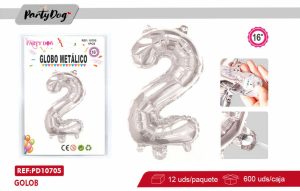 GLOBO METALICO 16″PLATEADO 2