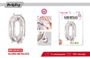 GLOBO METALICO 16″PLATEADO 0