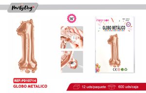 GLOBO METALICO 16″ORO ROSADO 1