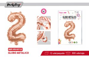 GLOBO METALICO 16″ORO ROSADO 2