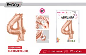 GLOBO METALICO 16″ORO ROSADO 4