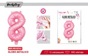 GLOBO METALICO 16″ROSADO 8