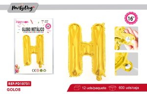 GLOBO METALICO 16″DORADO H