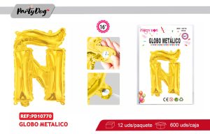 GLOBO METALICO 16″DORADO Ñ
