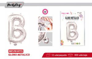 GLOBO METALICO 16″PLATEADO B