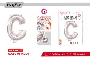 GLOBO METALICO 16″PLATEADO C