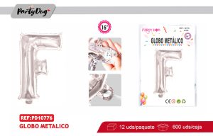 GLOBO METALICO 16″PLATEADO F