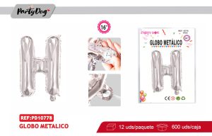 GLOBO METALICO 16″PLATEADO H