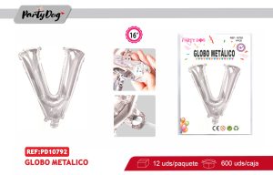 GLOBO METALICO 16″PLATEADO V