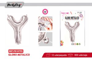 GLOBO METALICO 16″PLATEADO Y