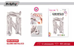 GLOBO METALICO 16″PLATEADO Ñ