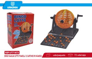 Bingo Familiar Lotto Tombola 12 Cartones 90 Números