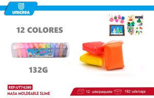 Masa Moldeable Slime  132G 12 COLORES