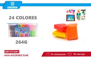 Masa Moldeable Slime 264G 24 COLORES