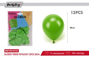 1.5G GLOBOS LATEX VERDE CLARO 12PCS 25CM R10
