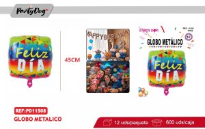 GLOBO METALIZADO 45CM FELIZ DIA