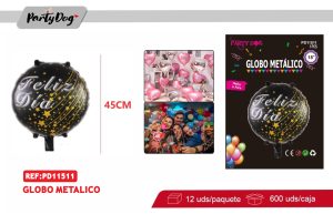 GLOBO METALIZADO 45CM FELIZ DIA